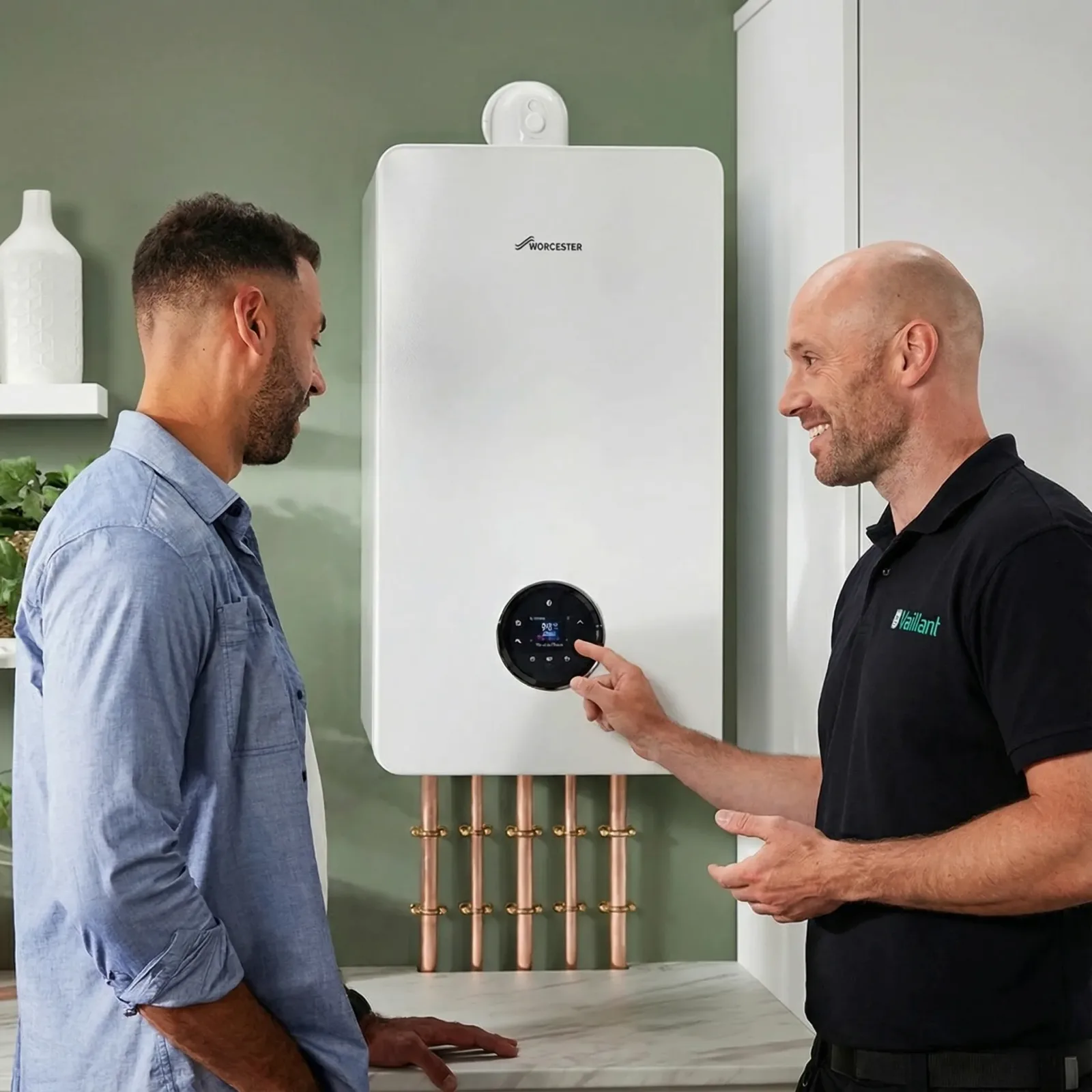 Gas Safe engineer inspecting a boiler in North Devon